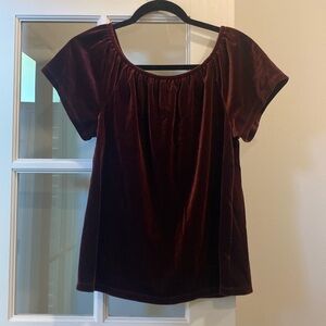 Off-the-shoulder Maroon Velvet Top - size M